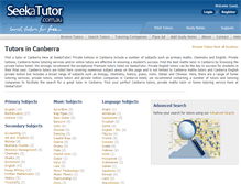 Tablet Screenshot of canberra.seekatutor.com.au